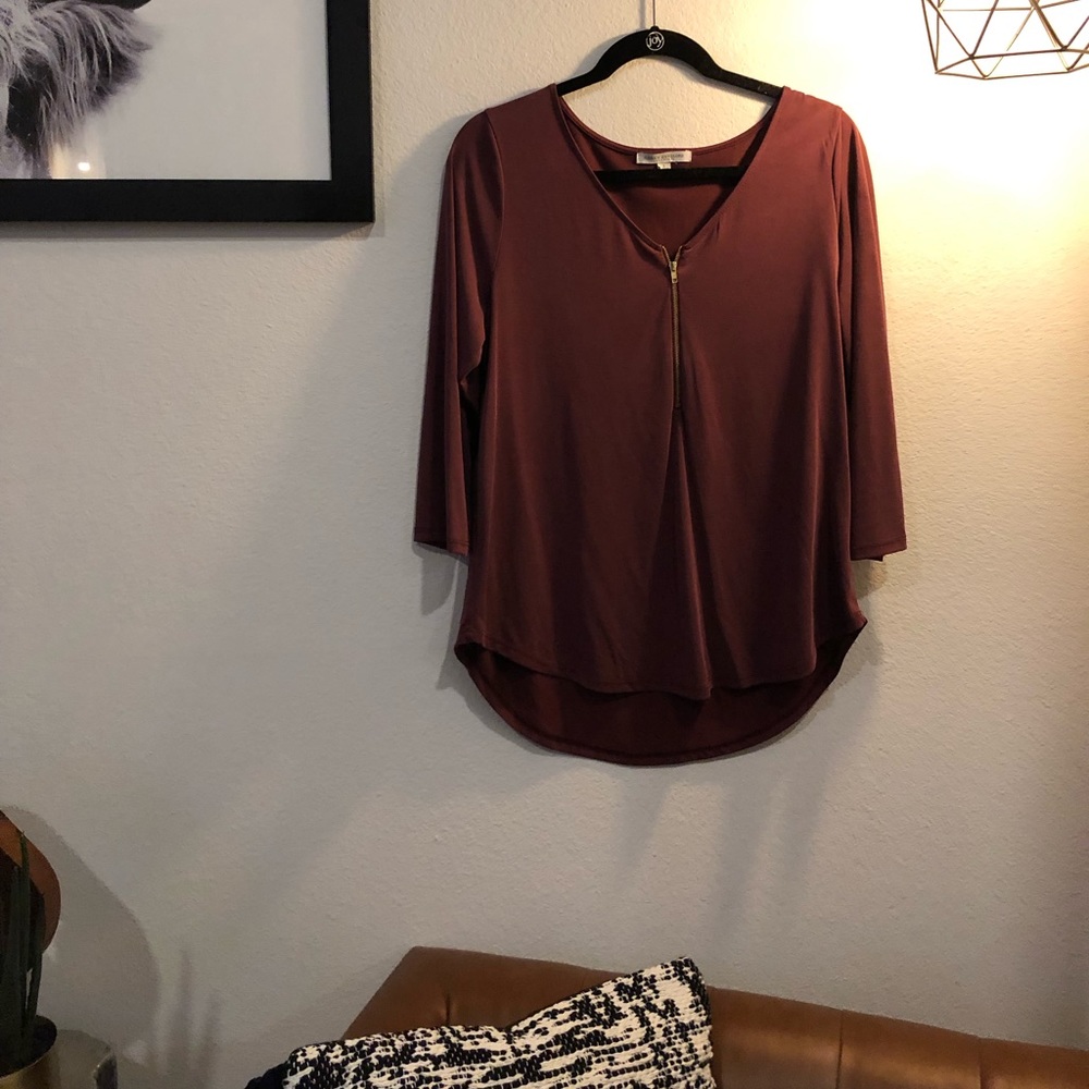 Blouse with Zipper Front